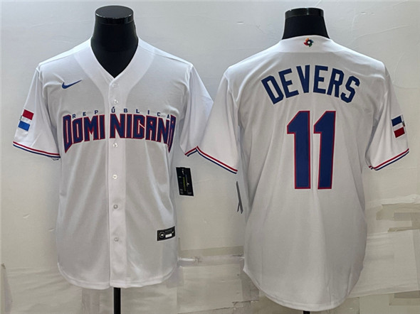 Men's Dominican Republic Baseball Custom 2023 White World Baseball Classic Stitched Jersey